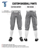 Custom Dark Grey Stretch Practice Knickers Baseball Pants